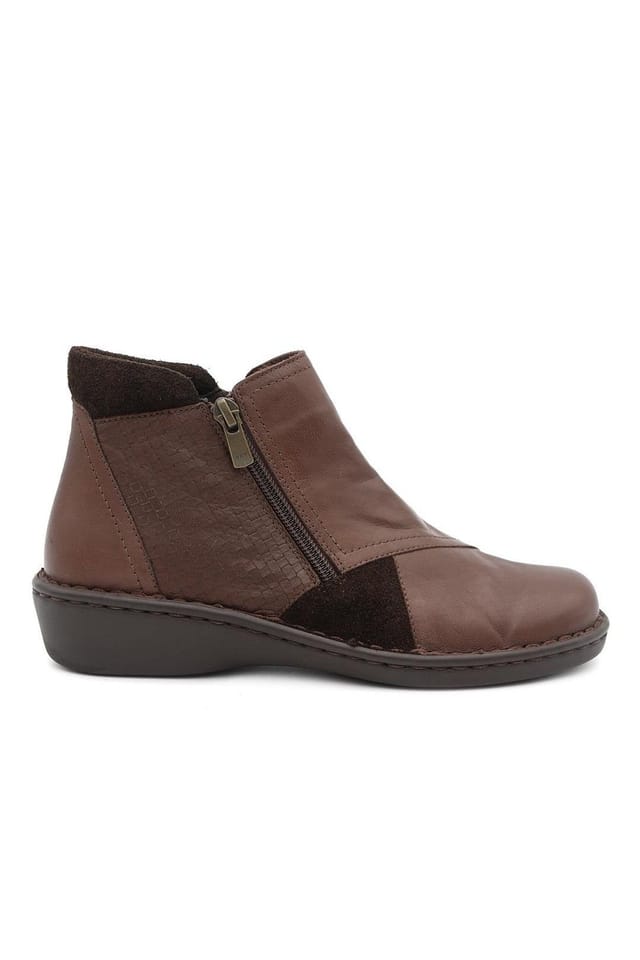 Pavers Pavers Women's Smart Zip Up Leather Ankle Boots in Brown - 2