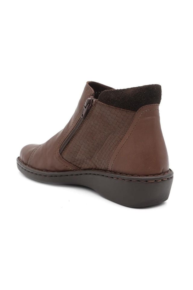 Pavers Pavers Women's Smart Zip Up Leather Ankle Boots in Brown - 3