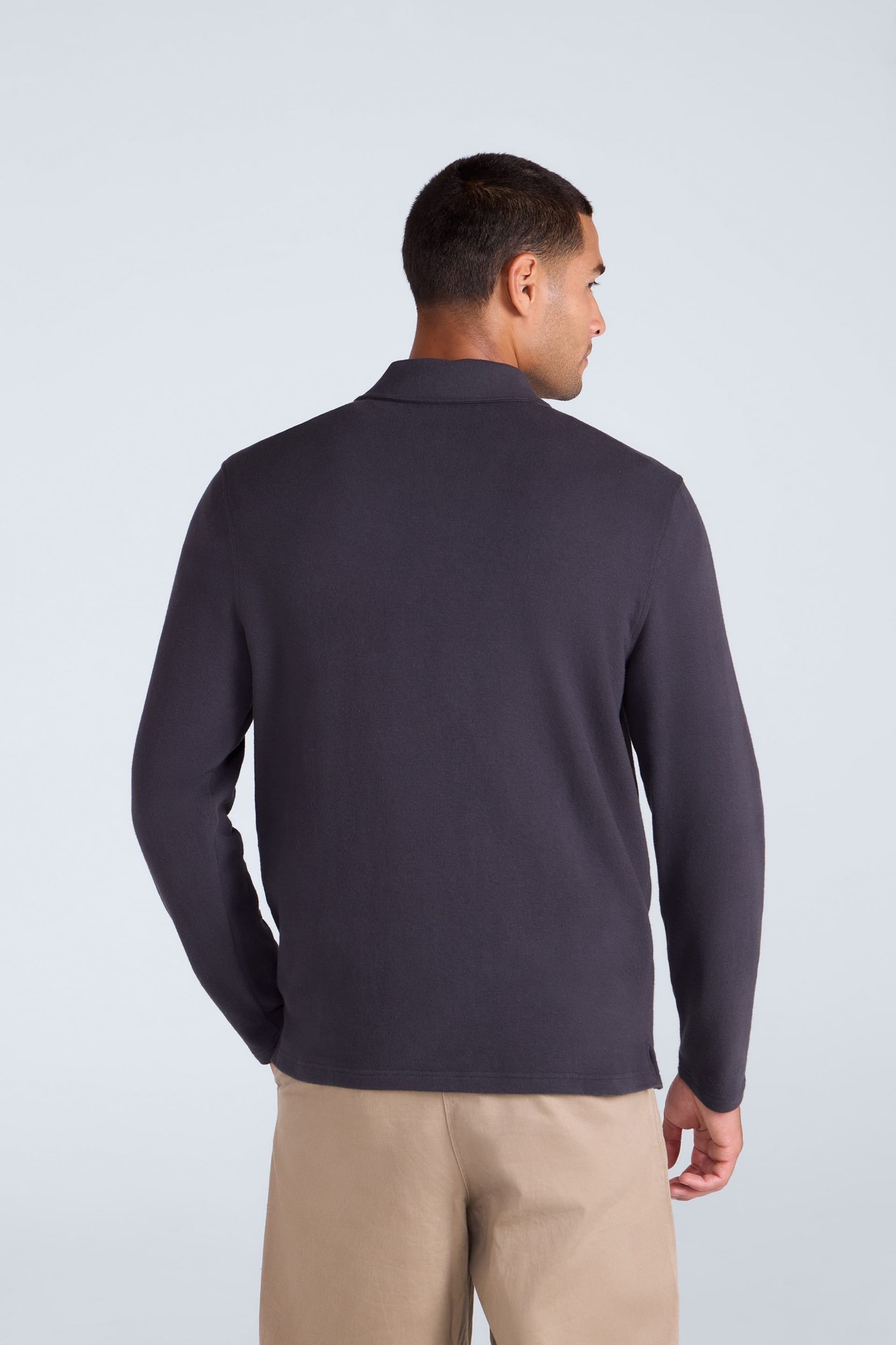 Animal Animal Men's 'Ollie' Comfortable Casual Long Sleeve Collared Relaxed Fit Polo Shirt in Black - 4