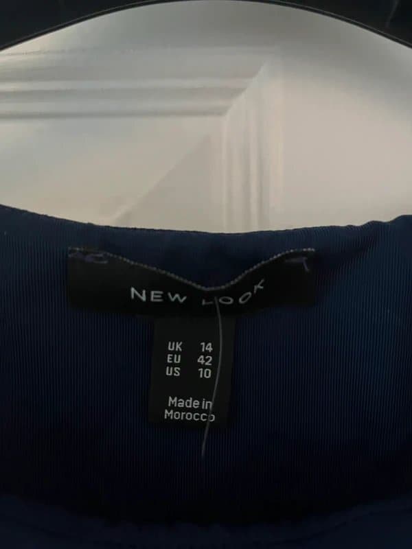 New Look Navy long ruched dress