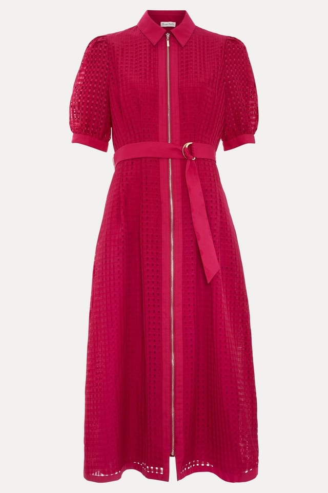 Phase Eight Phase Eight Women's Carey Belted Midi Shirt Dress in Fuchsia - 2