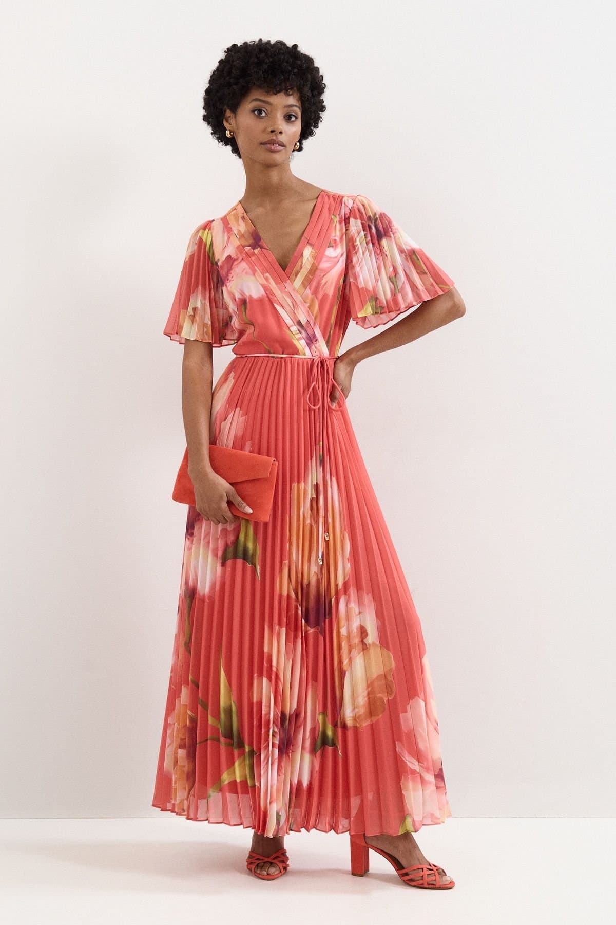 Phase Eight Phase Eight Women's Abigail Wrap Dress in Coral