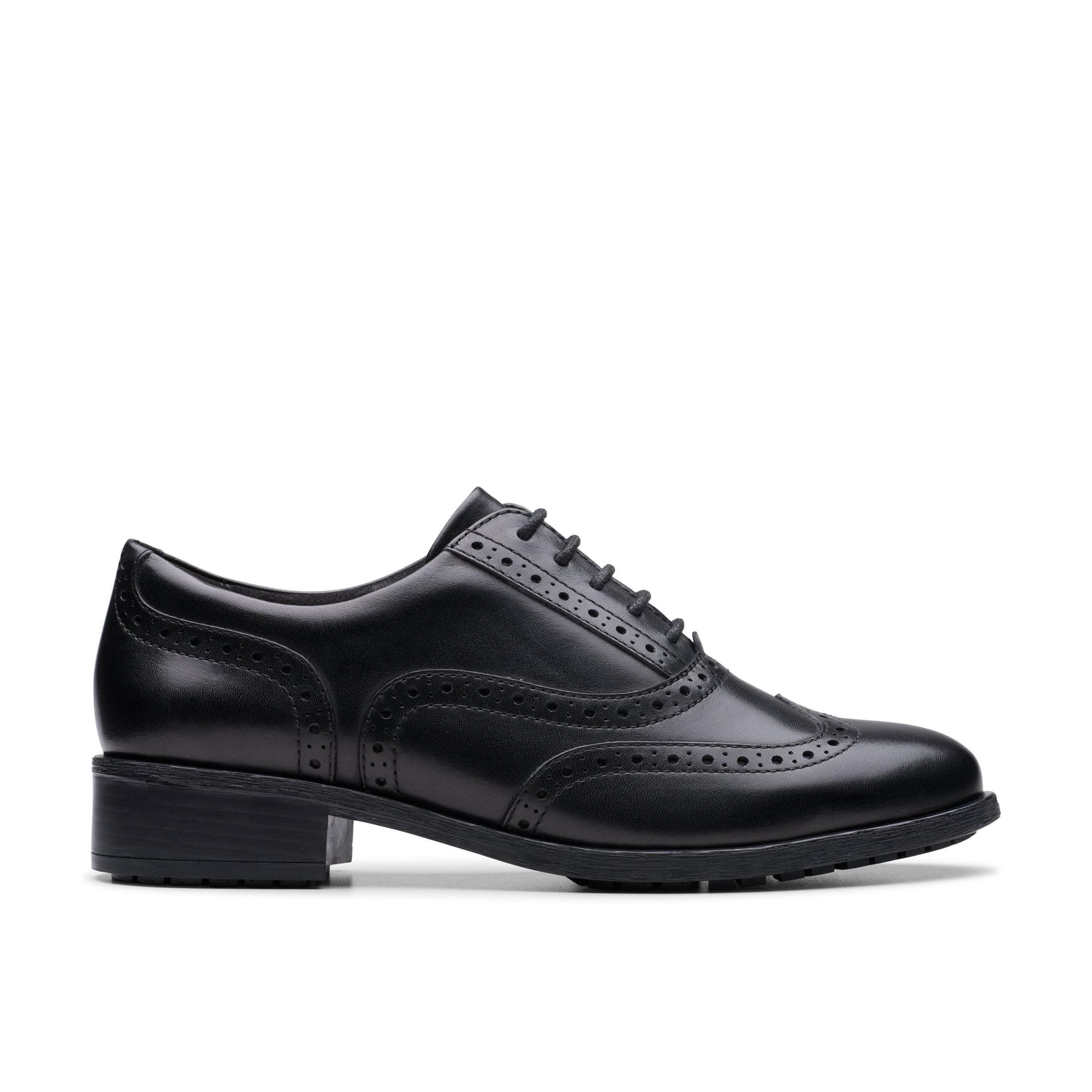 Clarks Clarks Women's Havisham Oak Black Leather Brogues, Lace Up