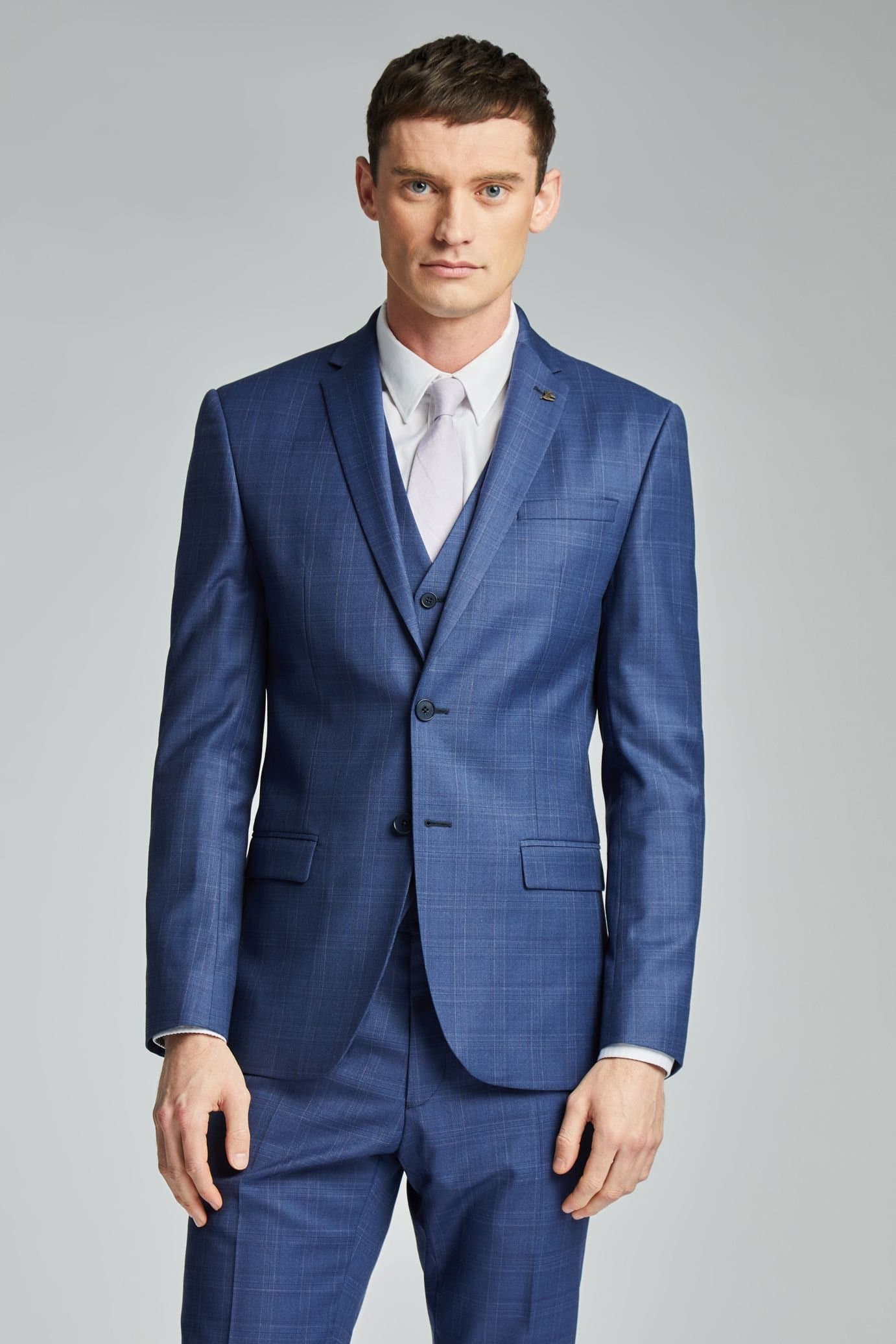 Ted Baker Ted Baker Men's Volan Blue Subtle Check Slim Jacket