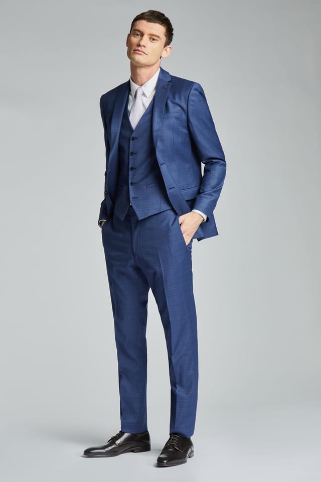 Ted Baker Ted Baker Men's Volan Blue Subtle Check Slim Jacket - 2