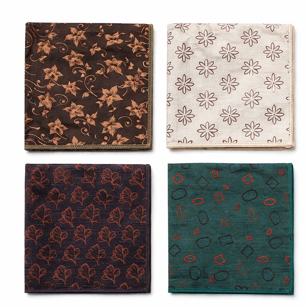 Lovii Lovii 4PCS Men's Pocket Square Set Patterned Suit Handkerchiefs