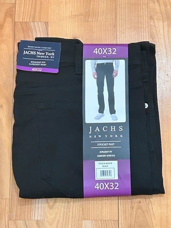 JACHS JACHS New York Black Stretch Trousers – 40x32 – New