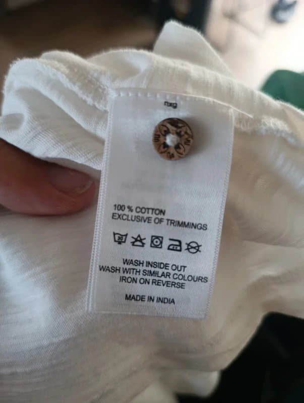 Beacan Cove Beacon Cove White Pure Cotton Broderie Anglaise Panel Roll Sleeve Top UK 8 Boho Summer Holiday