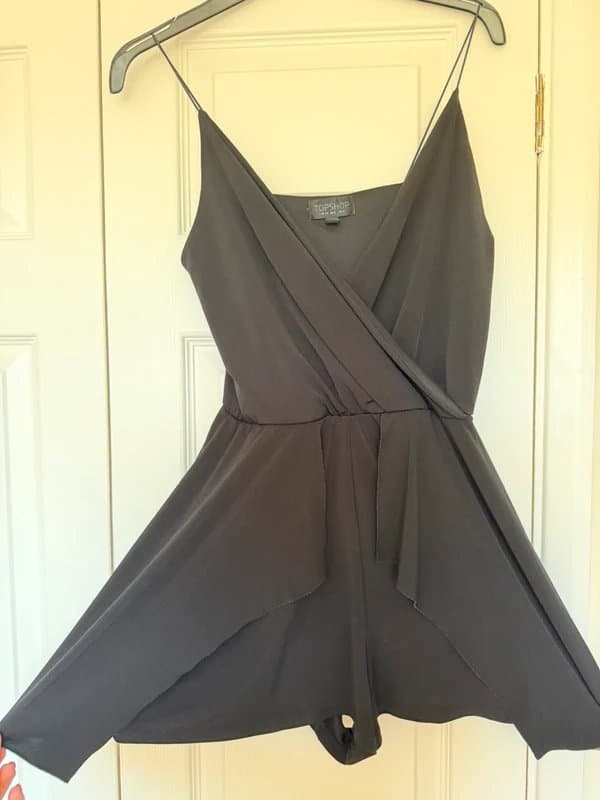 Topshop Topshop Black Wrap Front Skort Playsuit Romper UK 6 EU 34
