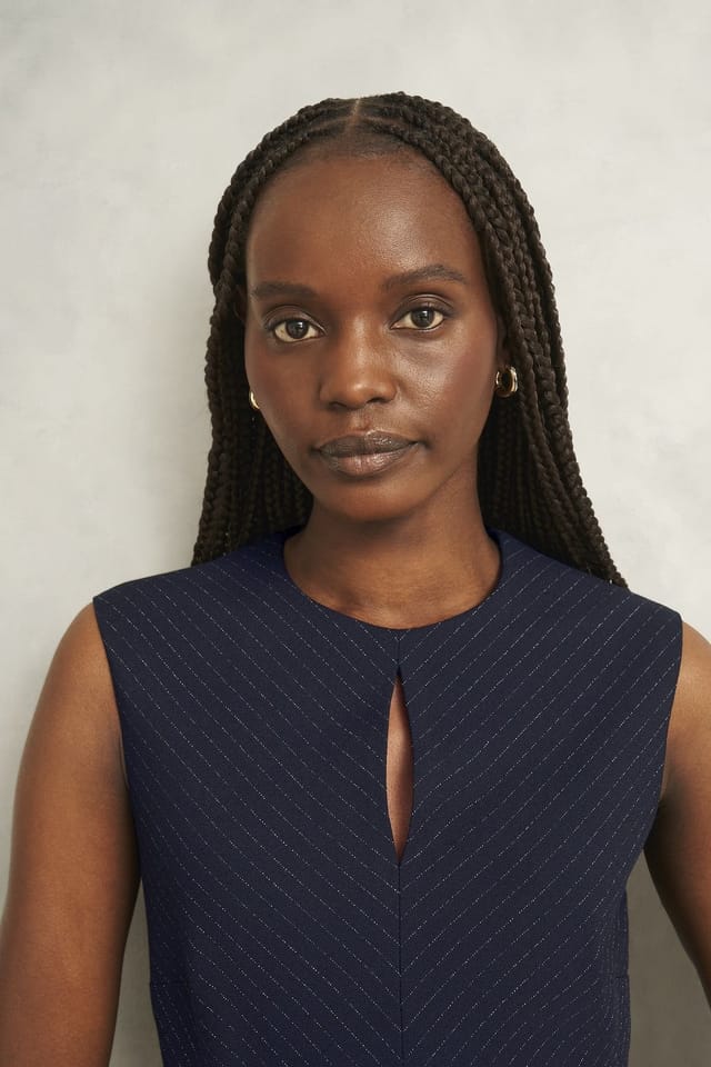 Hobbs London Hobbs London Women's Katelena Keyhole Midi Dress in Dark Navy - 3