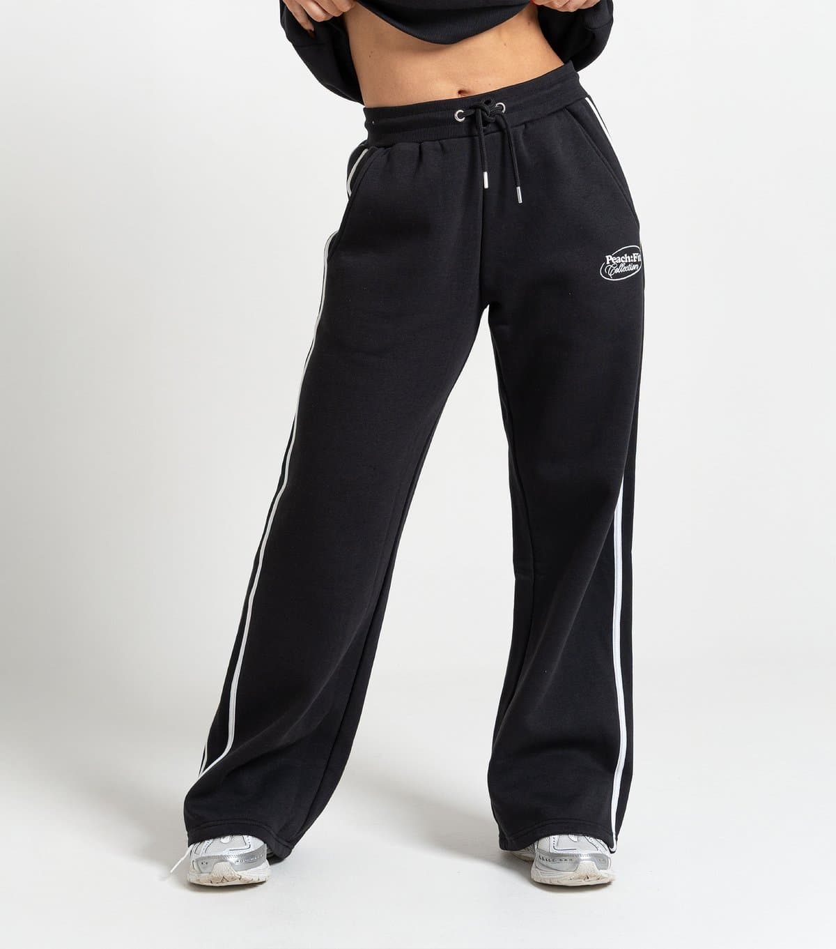 Peach Fit Women's Black Side Stripe Laelia Joggers Peach Fit New Look