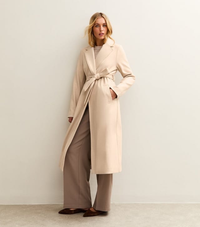 New Look Women's Tall Cream Longline Belted Coat New Look - 2