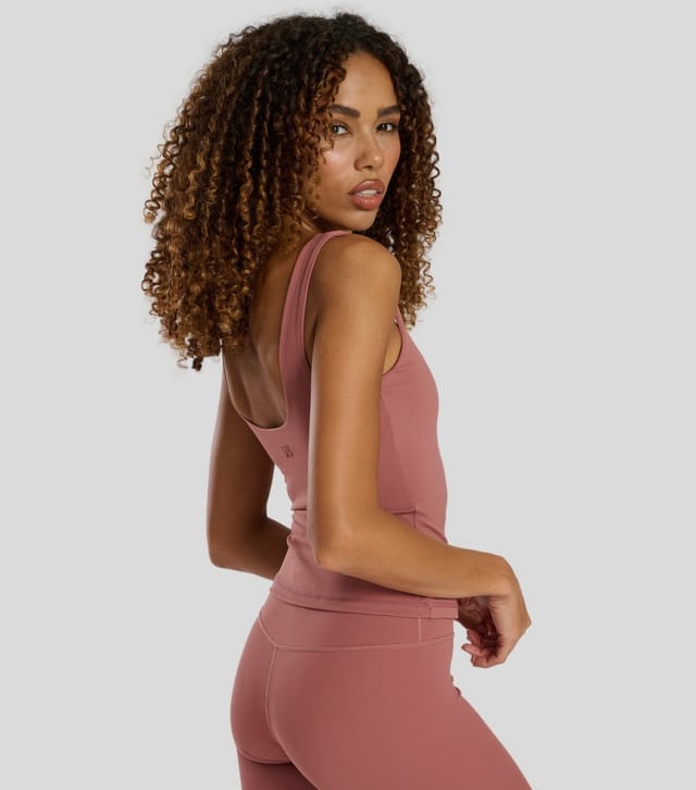 South Beach Women's Mid Pink Scoop Neck Built-In-Bra Vest Top South Beach New Look - 2