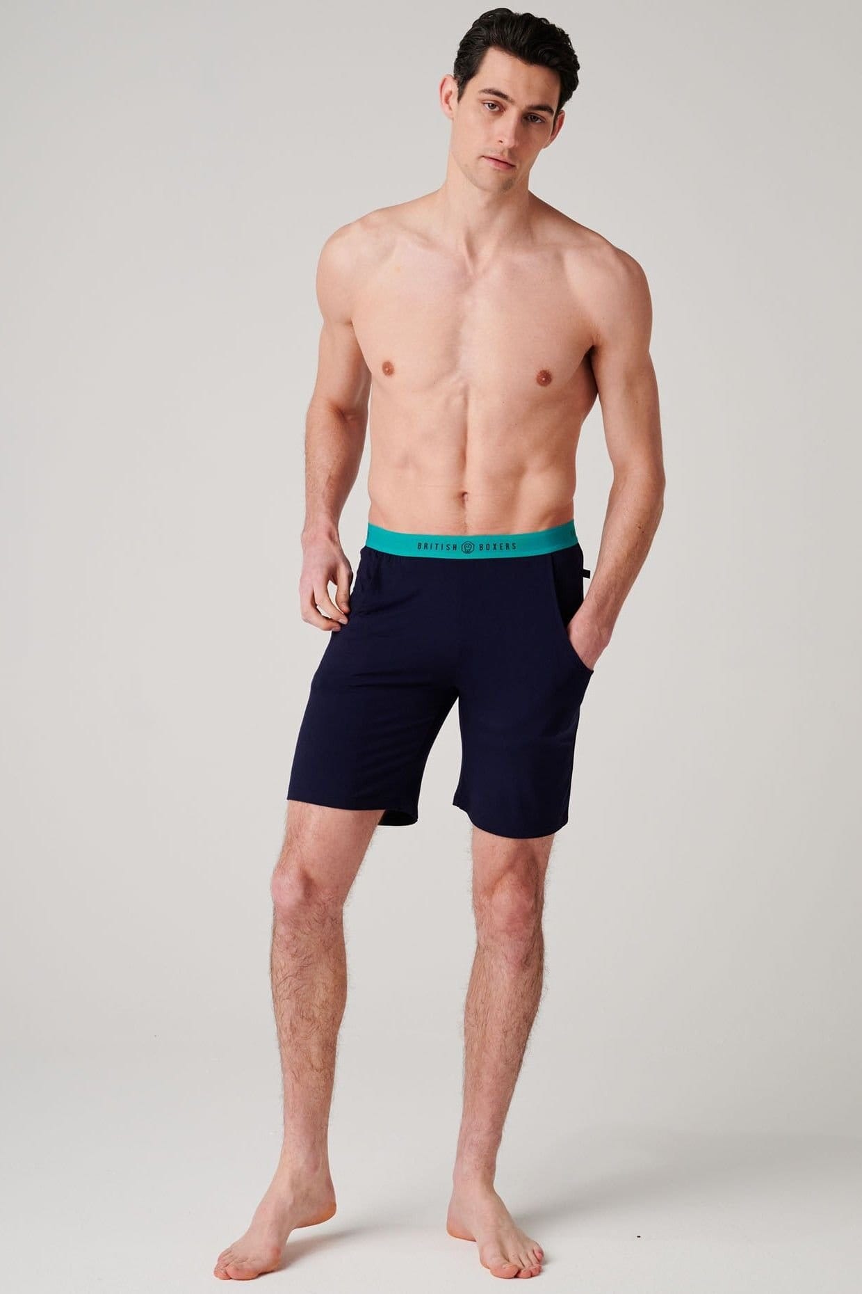 British Boxers British Boxers Men's "Ultramarine" Bamboo Short Pyjama Set in Bright Blue - 4