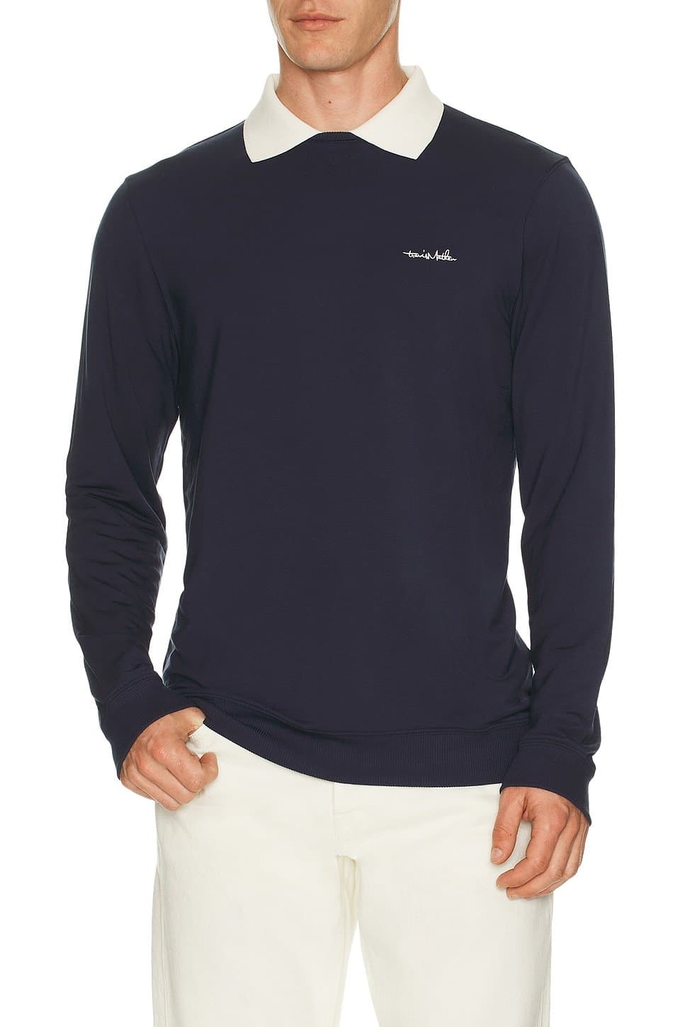revolve Amenities Collar Long Sleeve Polo Sweatshirt
