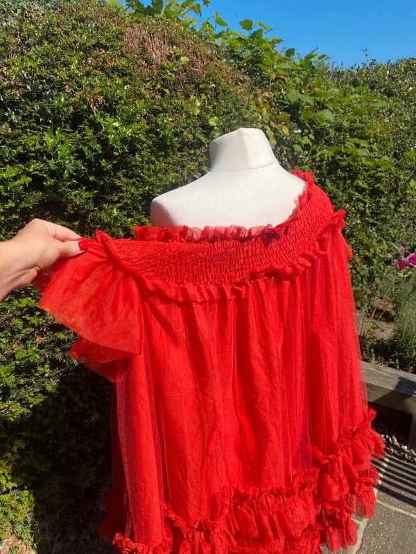 ASOS Strapless tulle red dress