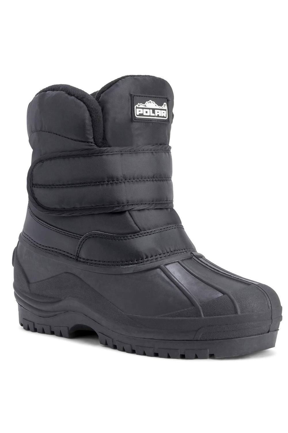 Viva VIVA Men's Polar Men's Waterproof Nylon Snow Boots - Anti-Slip Rubber Sole in Black - 2