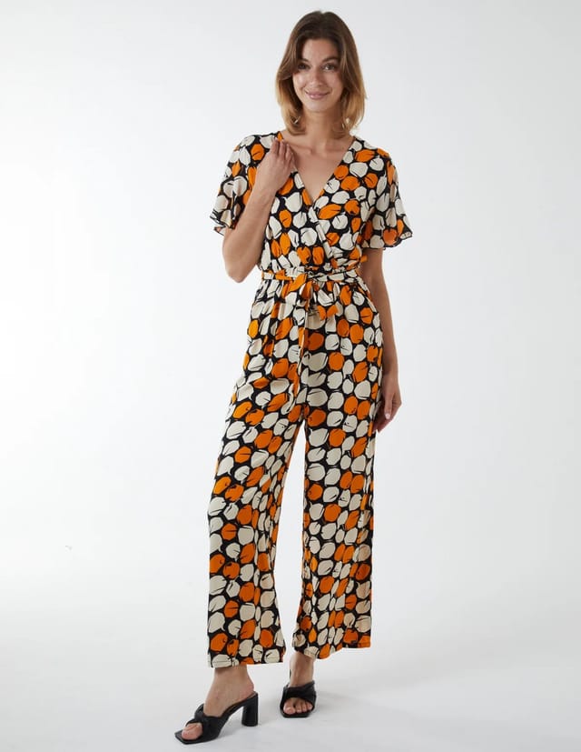 Blue Vanilla Abstract Honeycomb Cross Over Jumpsuit - 3