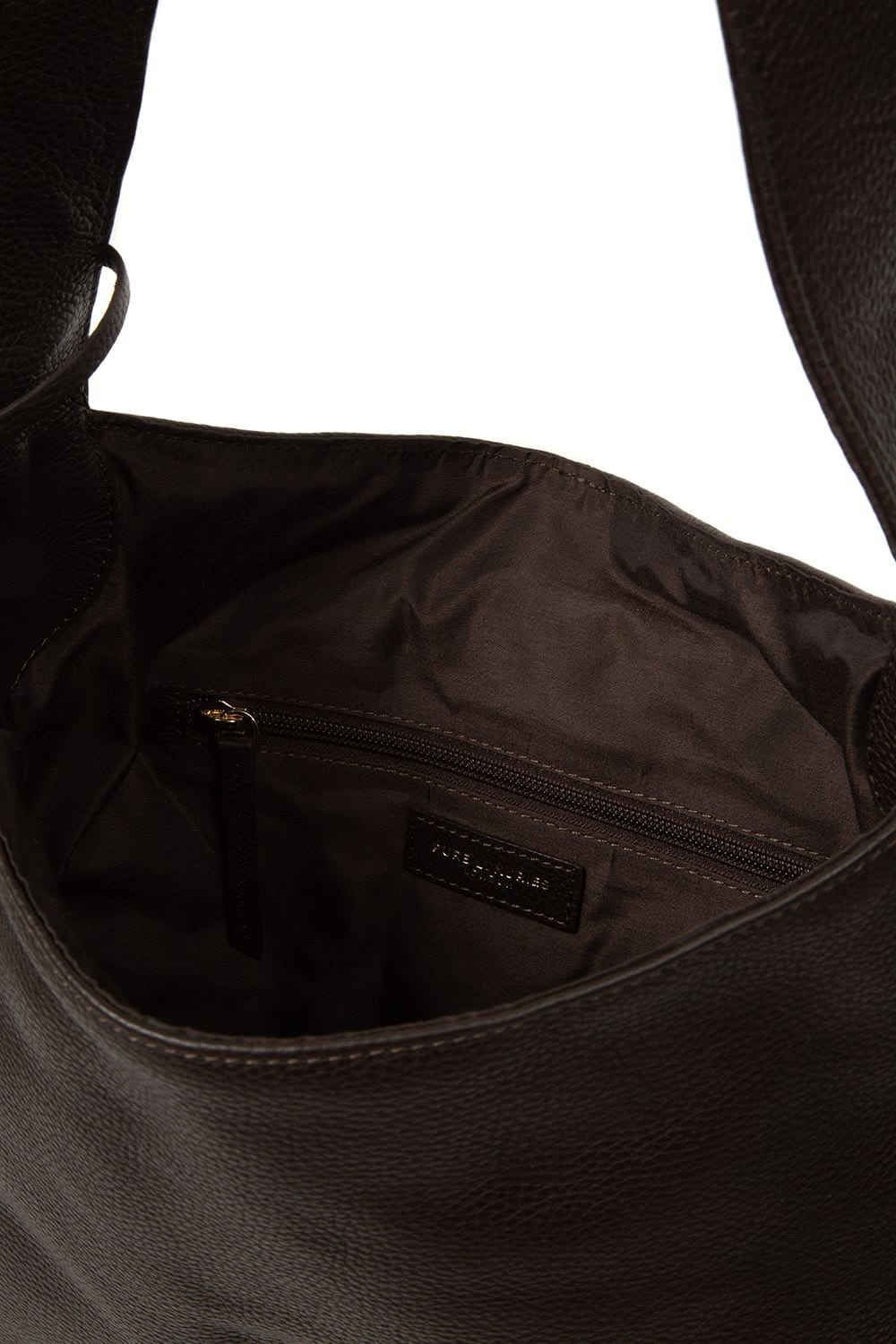 Pure Luxuries London Pure Luxuries London Women's 'Rowena' Leather Shoulder Bag in Dark Brown - 4