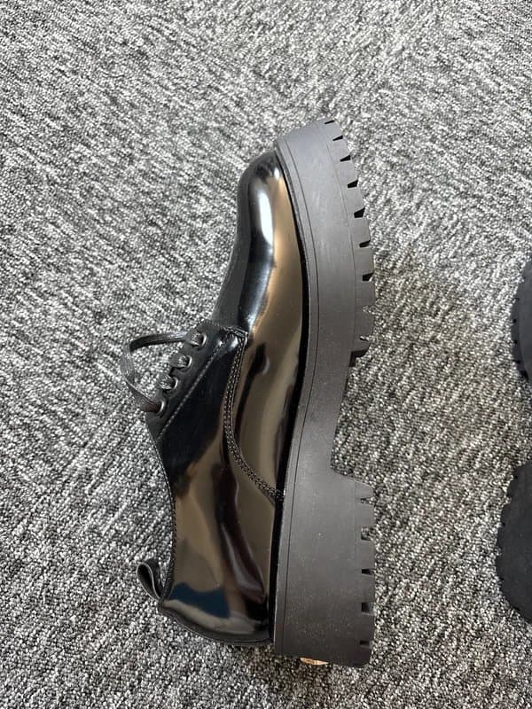 ASOS Design ASOS design black patent lace up chunky heeled shoes